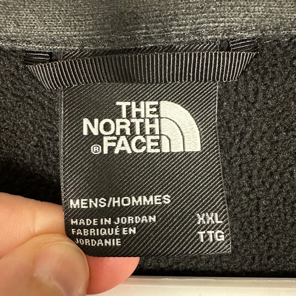 The North Face Jacket Mens 2XL Full Zip Fleece Black Stretch Coat Mockneck EUC